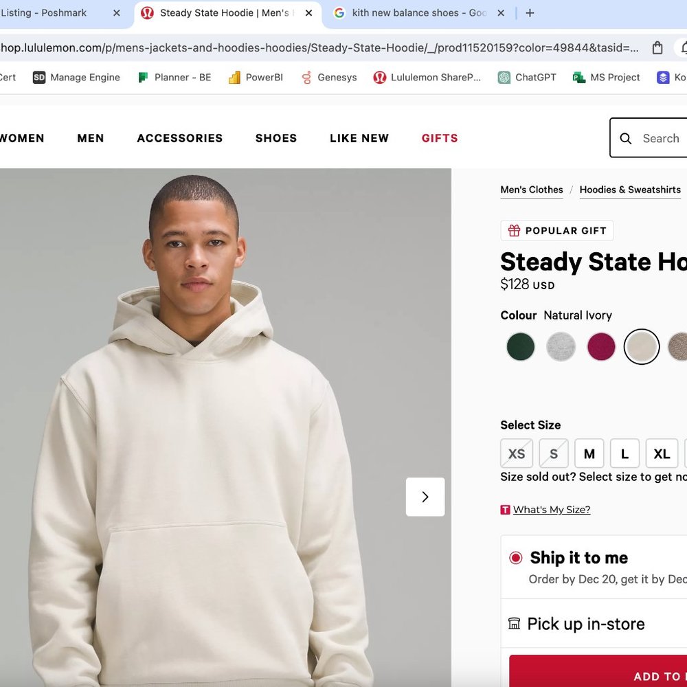 Lululemon Steady State Hoodie - Natural Ivory